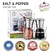 KITCHEN LIFE® Stainless Steel Salt And Pepper Grinder Set - Premium Clear Glass Salt & Pepper Mills | Adjustable Coarseness, Easy Refill, User Friendly, High Quality Grinders - With Free Stand |