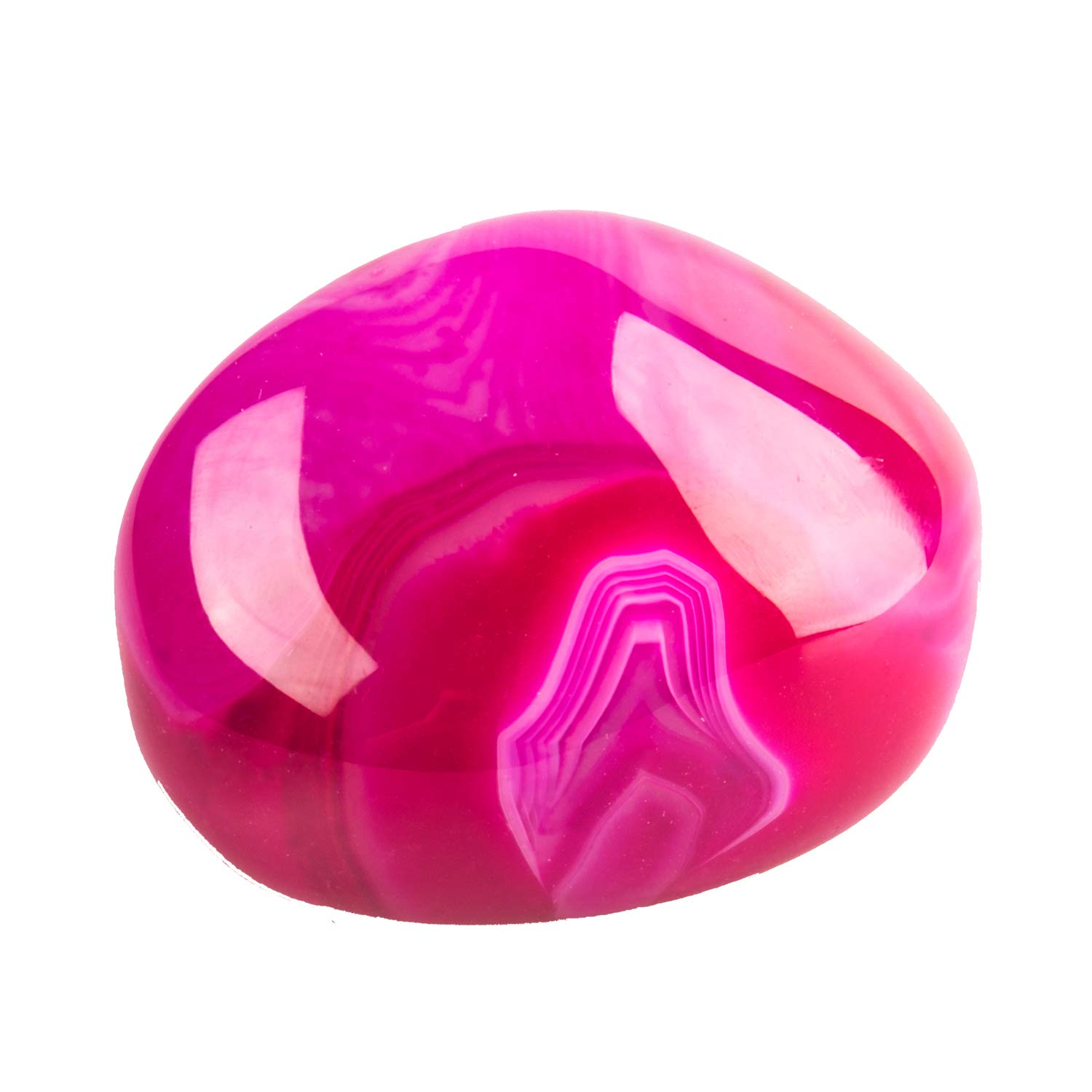 June&Ann Fuchsia Agate Palm Stones, Healing Gemstone Therapy Worry Crystal Stones for Meditation Chakra Balancing Collection, Irregular Shape