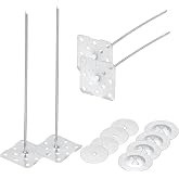 PATIKIL Perforated Insulation Pins 3.9 Inch 100Pcs 0.8 Inch Washers | Insulation Stick Pins Aluminum Round Insulation Hangers for Foam Board Wall Floor Ceiling