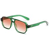 FEISEDY Retro Square Aviator Sunglasses Women Men, 70s Small Vintage Rectangle UV400 Sun Glasses B9120