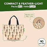 ECO CHIC Lightweight Foldable Insulated Lunch Bag Giraffes Beige view 3