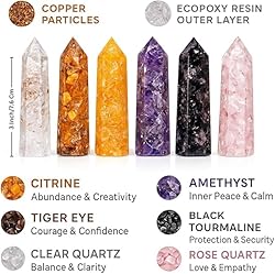 Healing Crystal Wand Set of 6 Orgonite with