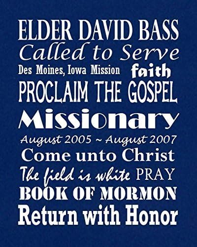 LDS Missionary Gift Subway Art 8x10 Picture
