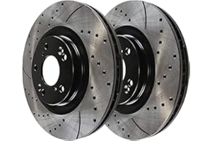 AUTO SHACK AutoShack Front Drilled Slotted Brake Rotors Black Pair of 2 Driver and Passenger Side Replacement for 2009-2015 Honda Pilot 2007-2013 Acura MDX 2010-2013 ZDX 2014-2020 RLX 3.5L 3.7L AWD FWD PR41470LR