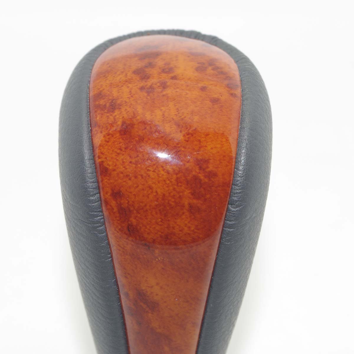 Pursuestar Brown Wood Dark Gray Leather Gear Shift Knob for Toyota