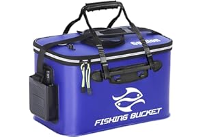Foldable Fishing Bucket - 4.5/6/10 Gallon Live Fish Container, Multi-Functional Bait Bucket, Outdoor Camping Bag and Protecti
