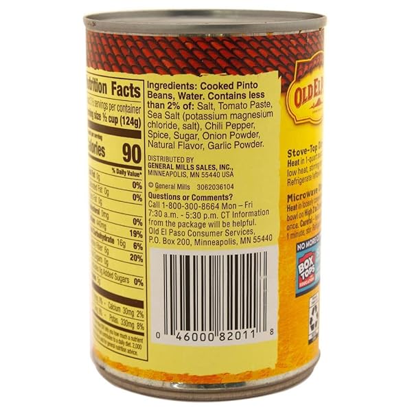 OLD EL PASO FAT FREE REFRIED BEANS, 16 OZ.