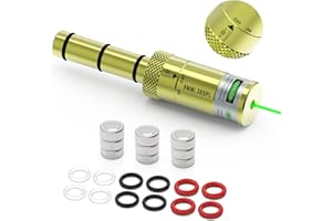 Bayattoo 9mm/.38/.22/.223/5.56/.357Mag/.380acp/.17hmr/.177cal/10mm/cal.40S&W Special Laser Boresighter End Barrel Laser Bore Sight with Switch Turn ON/Off, Accurately and Easy to Use