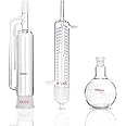 MXBAOHENG 1000ml Soxhlet Extractor Kit Soxhlet Extraction Apparatus with 60/45 Graham Condenser, Flat Bottom Flask 29/32 Joint, Extractor Tube Lab Glassware