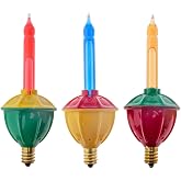 Creative Hobbies Replacement Bubble Light Bulbs - Vintage Multi Color Fluid Bubbling Holiday Lights C7 E12 Candelabra | 3 Pack