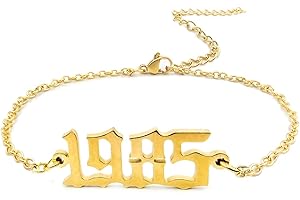 CSIYANJRY99 Birth Year Ankle Bracelets for Women,14K Gold Plated Birth Year Number Anklets Adjustable Chain Beach Foot Ankle Bracelets for Teen Girls Birthday Gifts