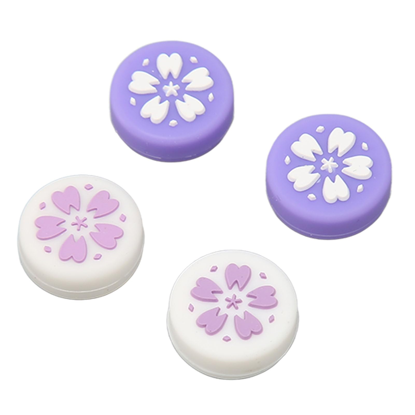 4Pcs Thumb Grip for for Lite Console Joystick, Cute Cherry Blossom Soft Silicone Anti Slip Joystick, Analog Stick Grips Covers for