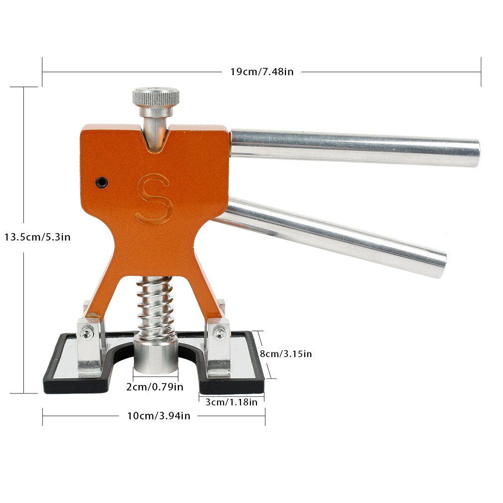 LucaSng 51PCS Kit Herramientas Sacar Bollos de Coche,Eliminador Abolladura de Moto, No daña la Pintura Original del Coche,Pistola de Pegamentos,Extractor y Matillo de Goma etc