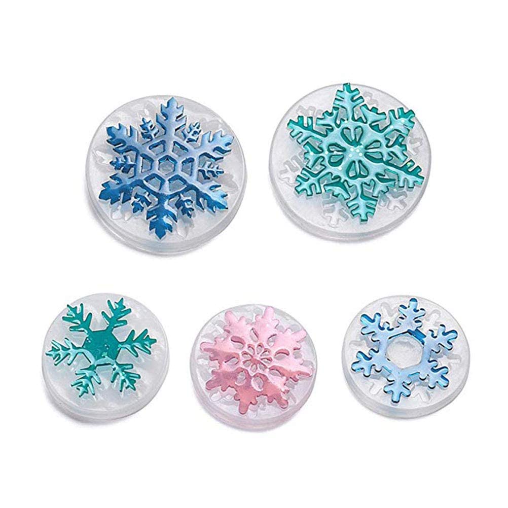 SUPVOX 5pcs Christmas Resin Casting Molds Silicone Snowflake Jewelry Moulds Christmas DIY Craft Project
