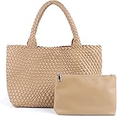LIKEBAG Woven Tote Bag Womens Purse Vegan Leather Shoulder Handbags Fashion Summer Beach Tote Bags Large Travel Totes