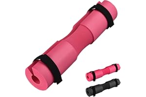 1 Pcs Barbell Pad, Support Pad for Squats, Lunges and Hip Thrusts with Safety Straps, Foam Barbell Cushion for Olympic or Sta