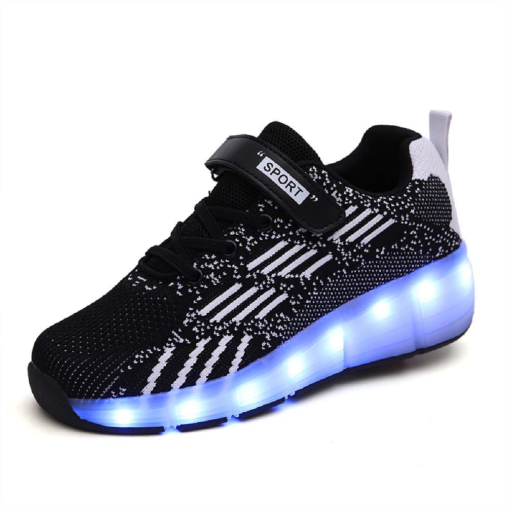 SDSPEED 7 Colors LED Rechargeable Kids Roller Skate Shoes with Single Wheel Shoes Sport Sneaker