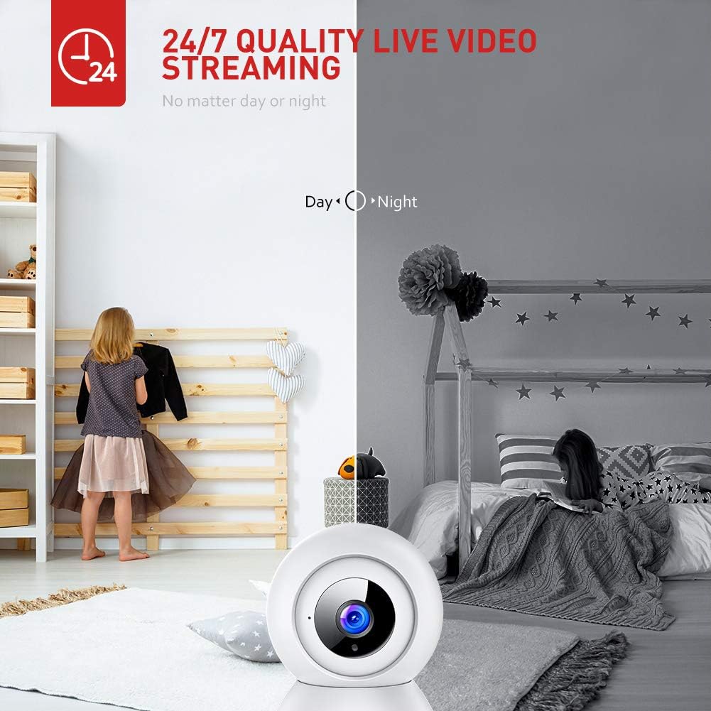 Victure 1080P FHD Baby Monitor with Smart Motion Tracking Sound Detection 2.4G WiFi Home Security Camera Indoor IP Surveillance Pet Camera with Night Vision, 2-Way Audio: Camera & Photo