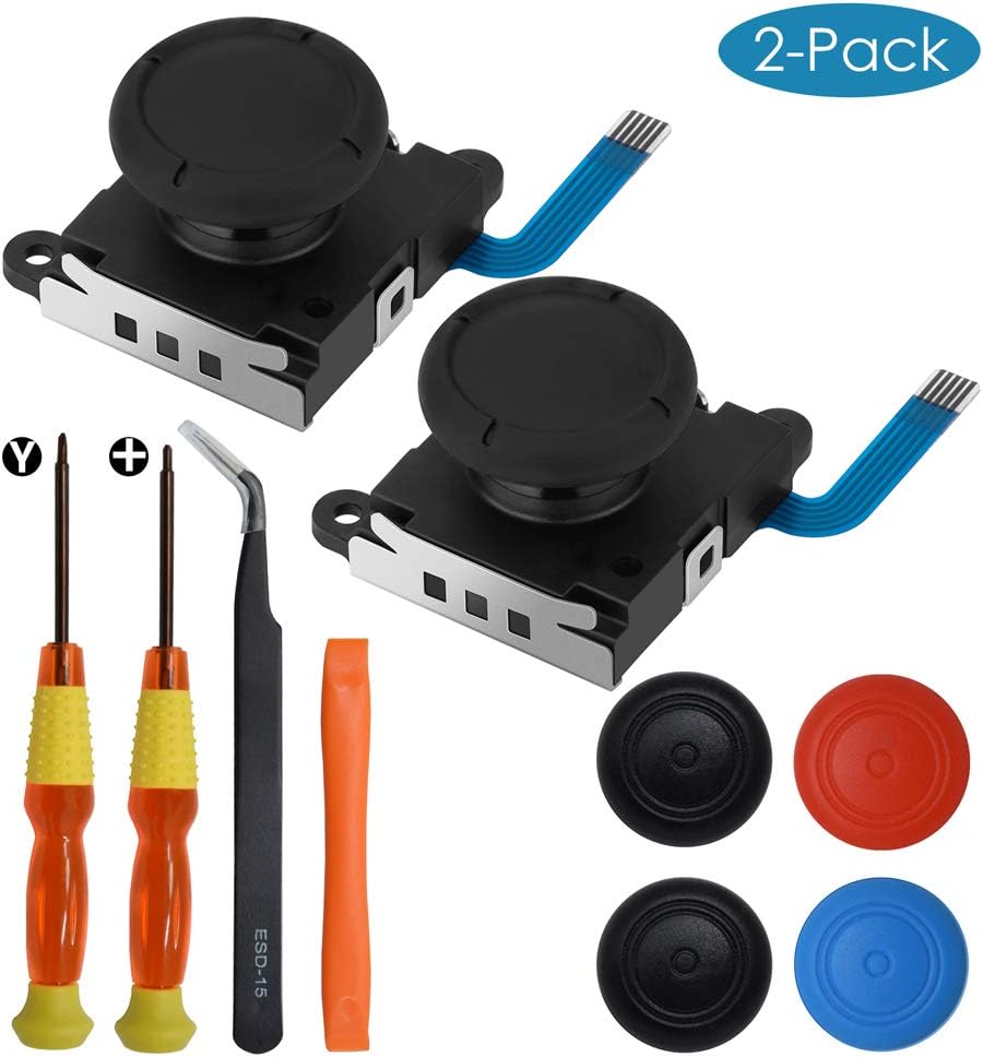TOMSIN Joystick Replacement for Joy Con, 3D Analog Thumbstick Repair Kit for Switch Joy-con Controller (2-Pcs)
