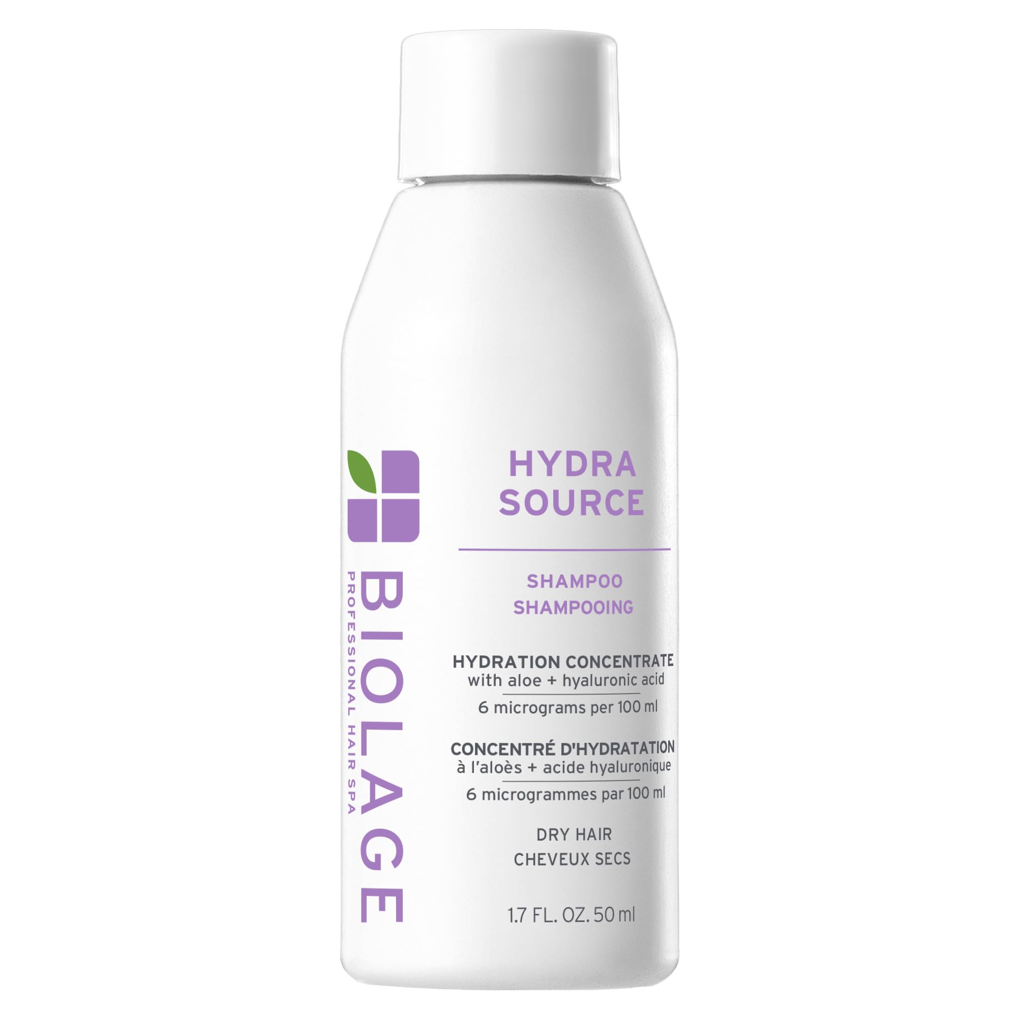 Photo 1 of Biolage Hydra Source Shampoo - Softens & Adds Shine, For Dry Hair, Infused with Micro-Filtered Aloe Vera & Fermented Hyaluronic Acid, Vegan & Paraben-Free, 1.7 Fl Oz, Packaging may vary