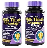 Natrol Milk Thistle Advantage 525 mg, 60 vegetarian Capsules (2 Pack)