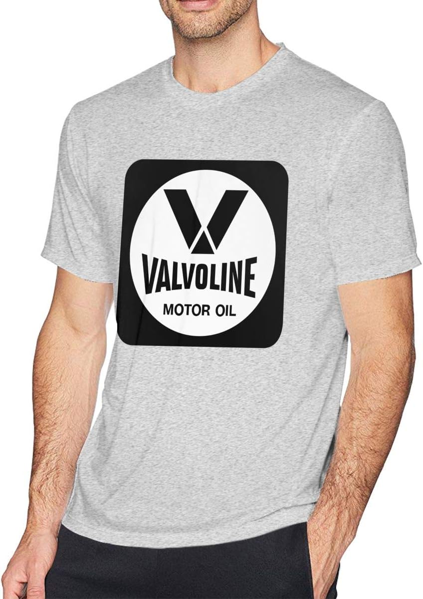 Jingliyu Men's Casual Valvoline Motor Oil Round Neck T-Shirt
