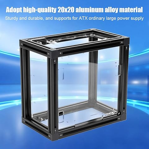 Exliy ATX Gaming Computer Case Soporte Sistema de refrigeración por Agua, ITX Motherboard Test Bench Marco al Aire Libre Computer Case Soporte de Aluminio DIY Bare Frame(Negro)