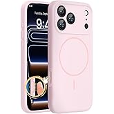 Miracase Magnetic for iPhone 17 Pro Case, Compatible with MagSafe, Integrated Silicone Camera Control Cover, 3.0mm Thicken Shockproof Drop Protection Phone Case for 17 Pro,Sand Pink
