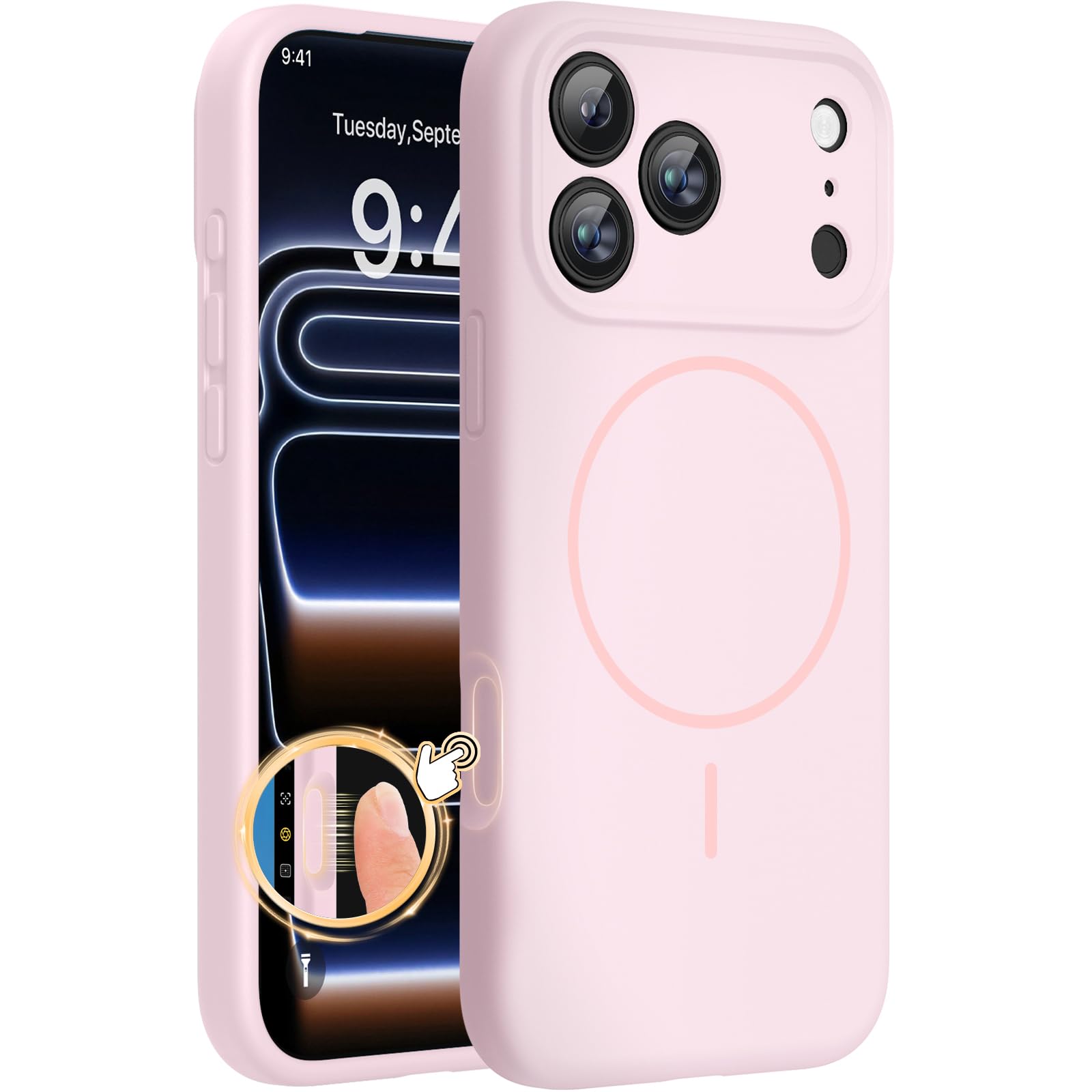 Photo 1 of *USED*
Miracase Magnetic for iPhone 17 Pro Case, Compatible with MagSafe, Integrated Silicone Camera Control Cover, 3.0mm Thicken Shockproof Drop Protection Phone Case for 17 Pro,Sand Pink