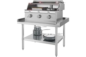 RIEDHOFF Stainless Steel Equipment Stand 28" x 36" with Undershelf, [NSF Certified][Heavy Duty] Stand Grill Table, Commercial Prep & Work Table for Home, Restaurant, Hotel