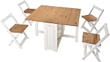 Seconique Santos Butterfly Dining Set White Distressed Pine Space Saving view 5