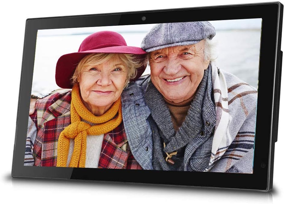 14 inch Cloud Wi-Fi Digital Picture Frame with Remote Control, 20GB Free Cloud Storage, Personal Cloud Album, Computer or App Manage, Minimum Setup, SD Card and USB Flash Drive, Built-in 2MP Camera