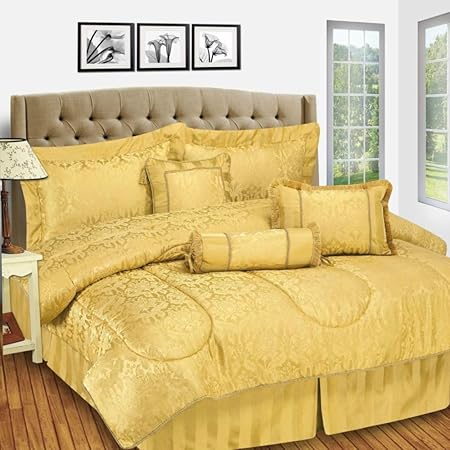 Luxurious Jacquard 7 Piece Bedspread Comforter Bedding Set Amazon