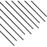 FOCMKEAS 10Pcs Carbon Fiber Rod, 1mm x 400mm | Solid Matte Round Bar Pole for RC Airplane DIY Craft Kite Model Car, Black