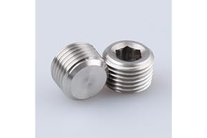 AC PERFORMANCE 1/8" BSPT Male Pipe Plug Allen Head Socket Fitting, Stainless Steel, Pack of 2