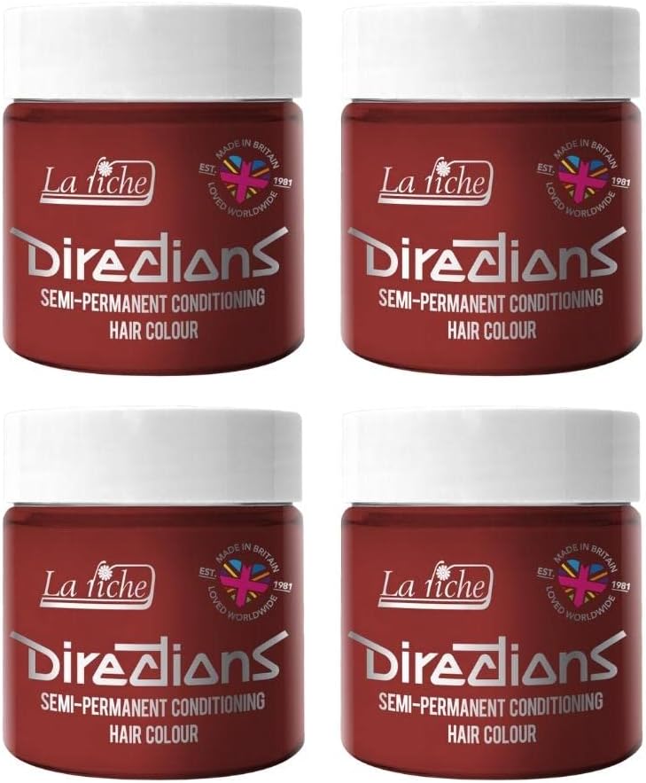 La Riche Directions Semi-Permanent Hair Color 4x 100ml Pillarbox Red Dye