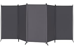 VEPRIMIN 5 Panel Room Divider, 6 Ft Tall Privacy Screens and Room Dividers, Wall Divider Panels Partition, Freestanding Foldi