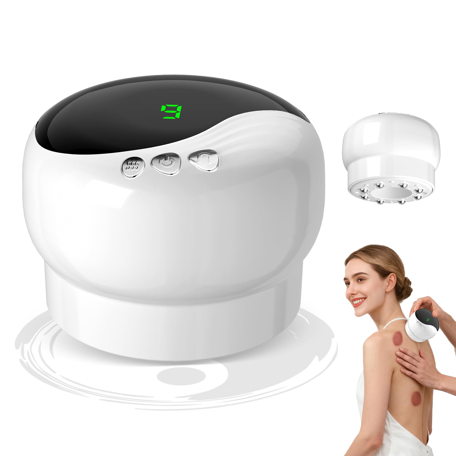 Photo 1 of Miula Cupping Massager with 9-Level Heat & Red Light - Wireless Gua Sha Tool for Muscle Relaxation, LCD Display, Type-C Fast Charging?Portable Cupping Massager