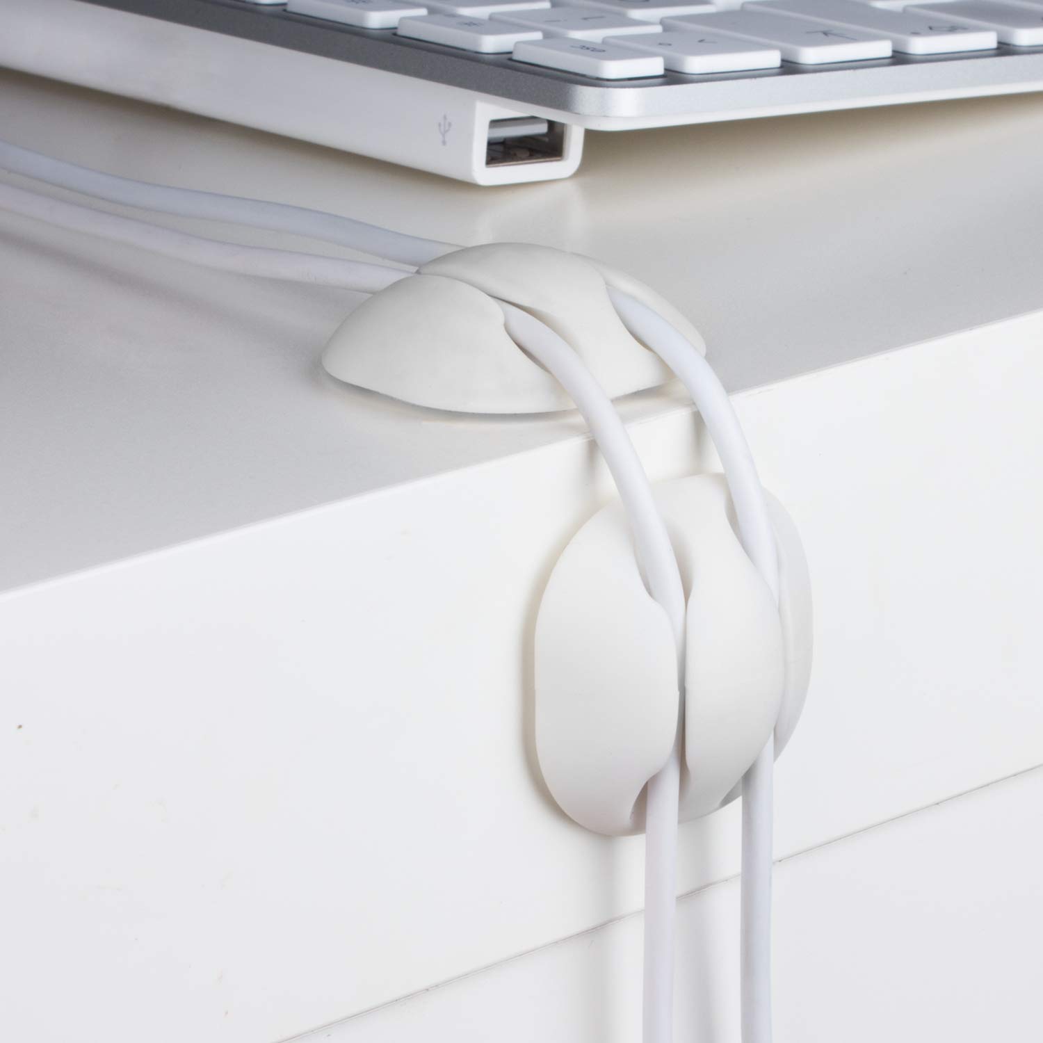 Cable Candy - Cable holder and cable guide - mixed beans - white
