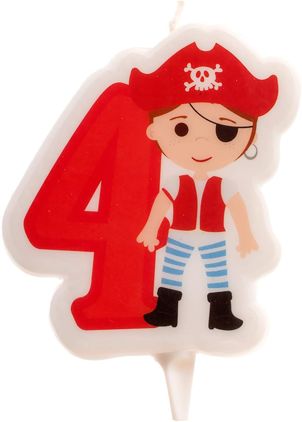 Dekora - Pirate 2D Birthday Candle for Children's Cake - Number 4 (345258)