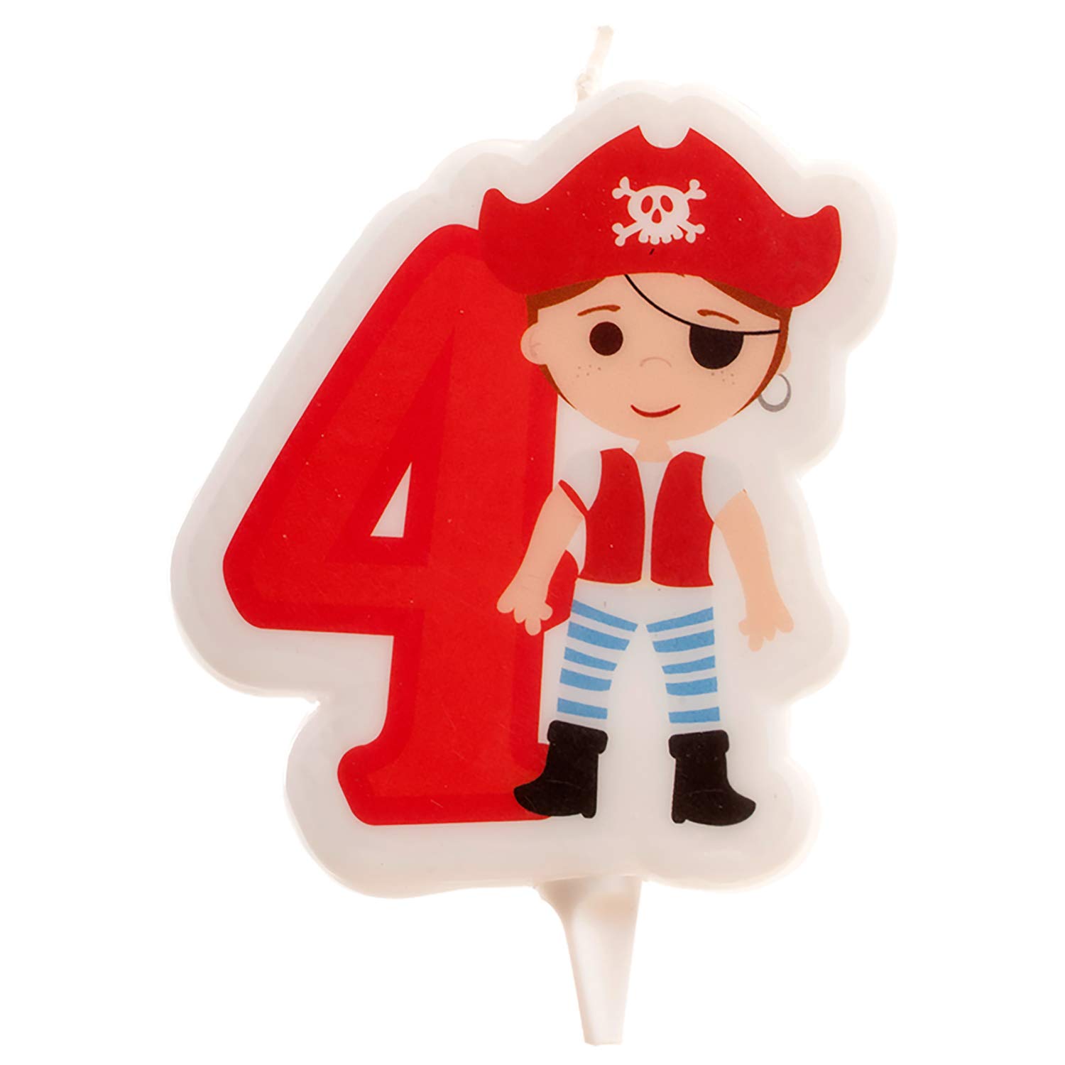 dekora 345258 - Birthday Decoration Candle Pirate - Number 4