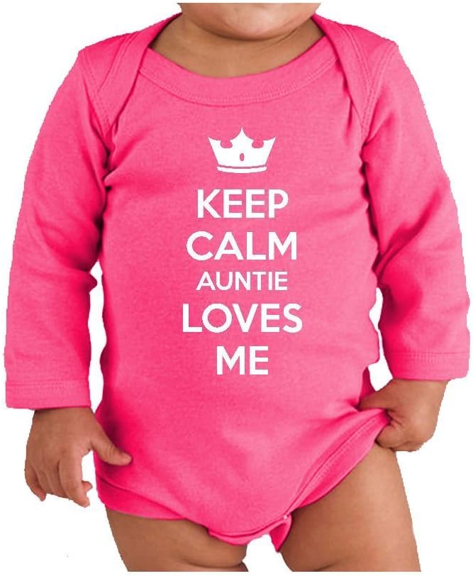 Mashed Clothing Unisex-Baby Keep Calm Auntie Loves Me Long Sleeve Bodysuit