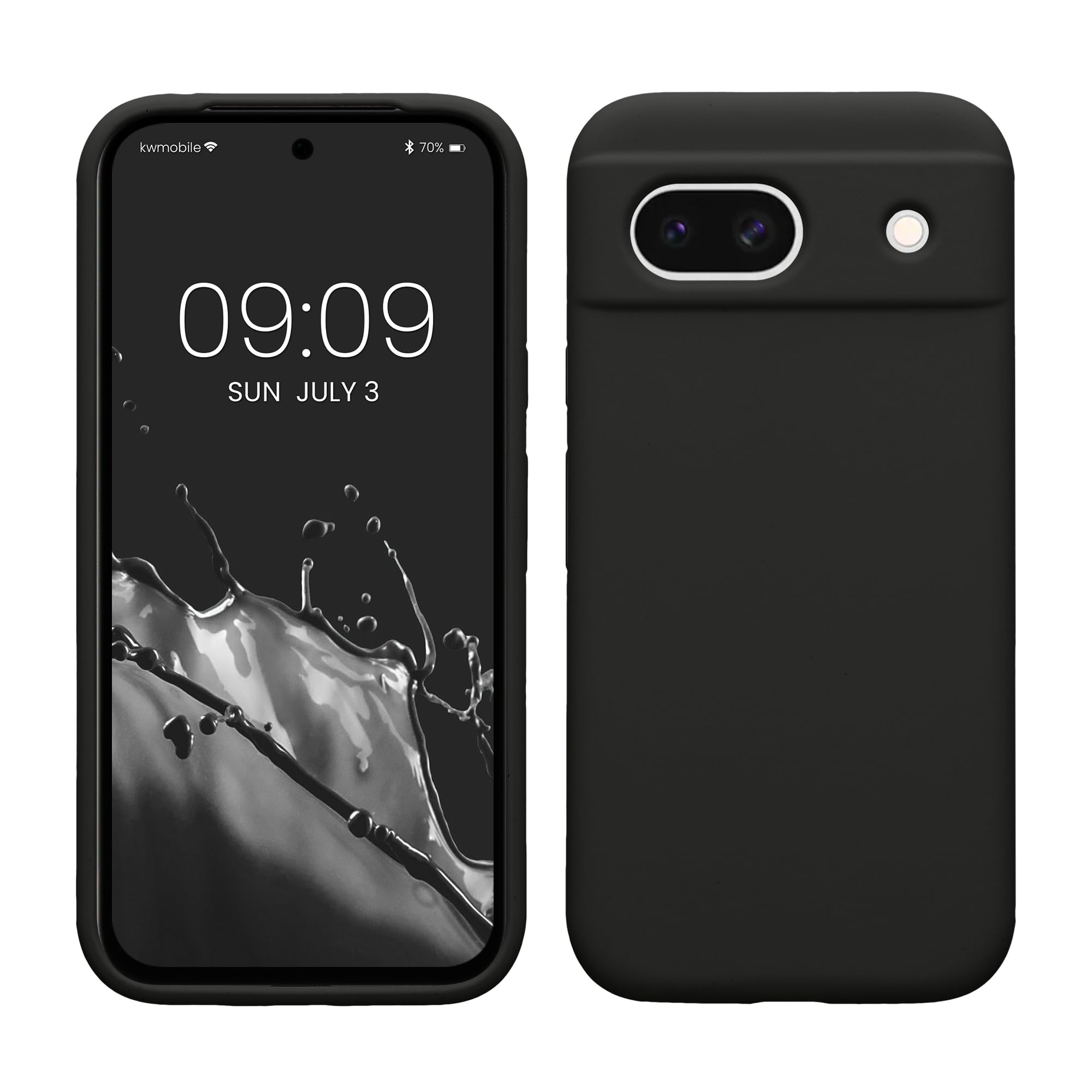 kwmobile Case Compatible with Google Pixel 8a Case - TPU Silicone Phone Cover with Soft Finish - Black Matte — image 1