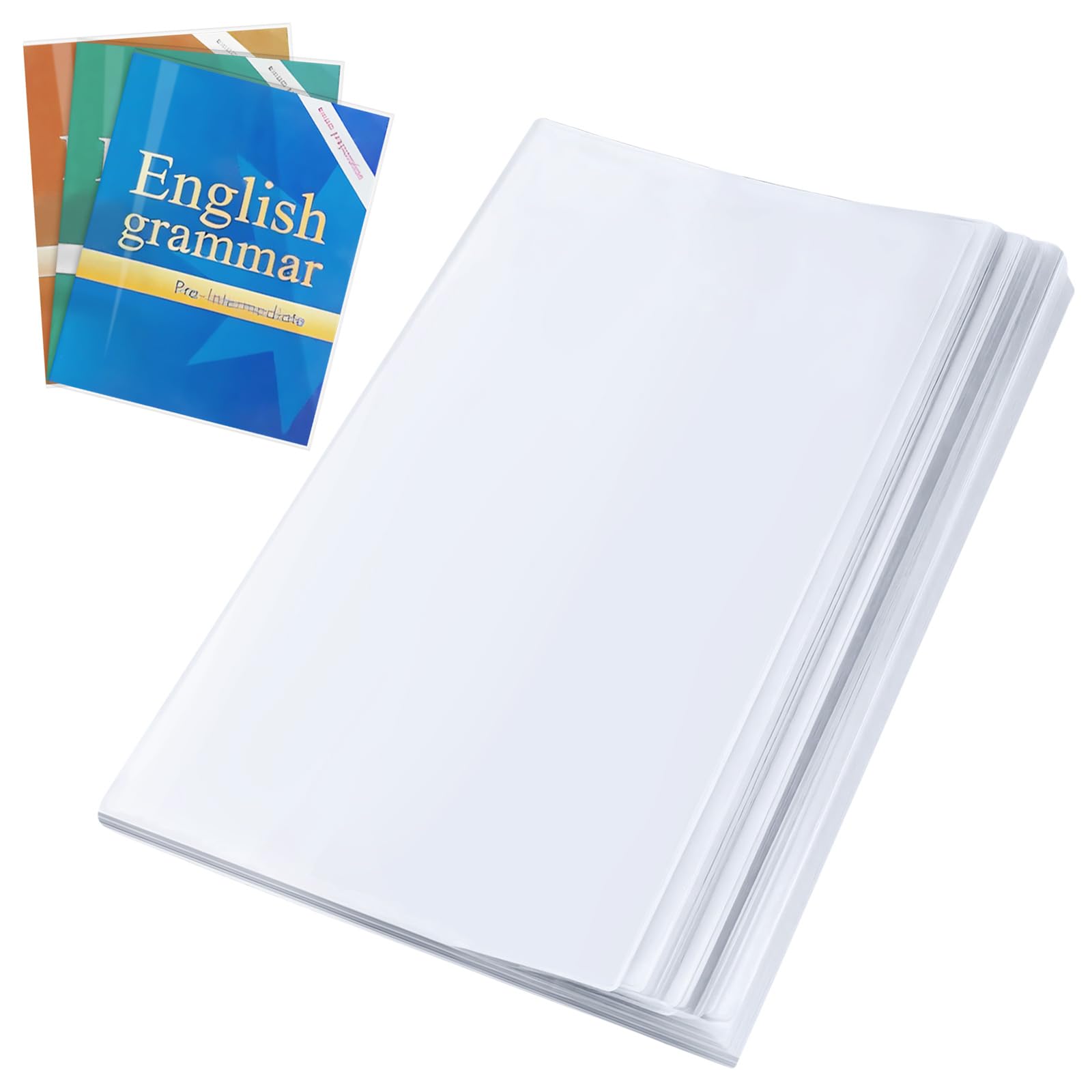 10Pack A4 Book Cover Plastic Clear, Book Protector Sleeve, Made of Sturdy and Easy to Clean Plastic, Heavy Duty Protective Sleeves for Notebooks & Books - Durable School Notebook