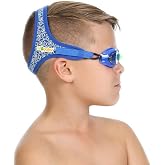 Frogglez Kids Swim Goggles 3-10, No Hair Pull, Anti-Fog, Leak Proof | Premium pain free strap, Anti fog lenses, UV protection