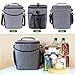Lunch Bag, Gvoo Thermal Insulated Lunch Box Tote Bag, Waterproof Oxford Cooler Food Handbag with Adjustable Strap, Good for Travel Outdoor Picnic-Large Black