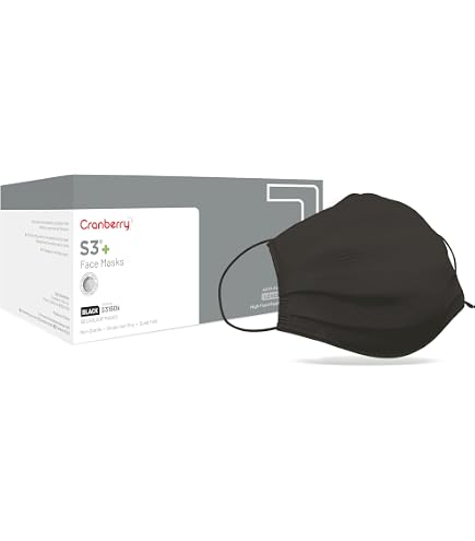 Amazon.com: Cranberry USA Carbon Black Face Masks, Disposable, 4