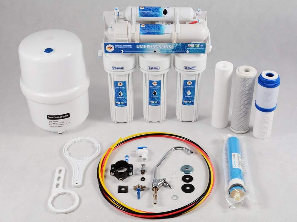 6 Stufen Umkehrosmoseanlage WASSERFILTER Germany Deluxe mit