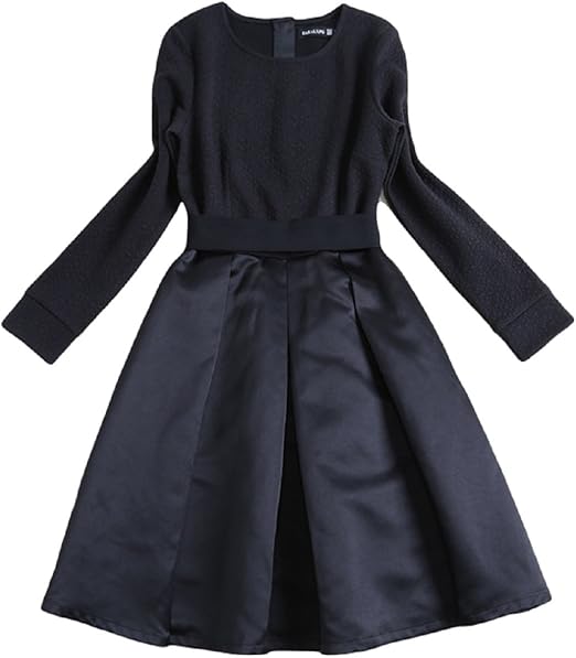 Amazon 冬 ドレス スカート ラウンドネック ステッチ ジッパー ワンピース チェニック ウエストゴム 長袖 カジュアル レディースファッション クマのぬいぐるみ付き Sm0608 ワンピース チュニック 通販