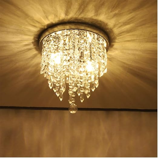 Amazon Com Beyonds Luxury Ceiling Light Flush Mounted Crystal